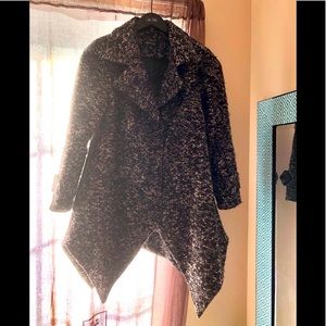 ARVIDA zigzag tweed black white knit peacoat GUC